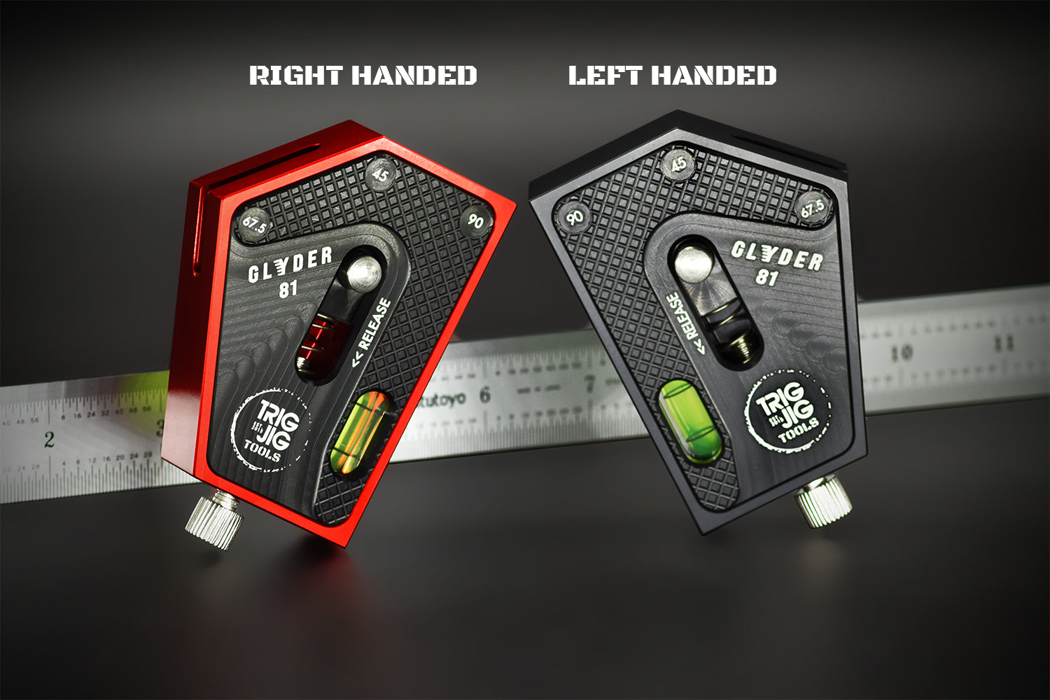 right and left handed combination squares