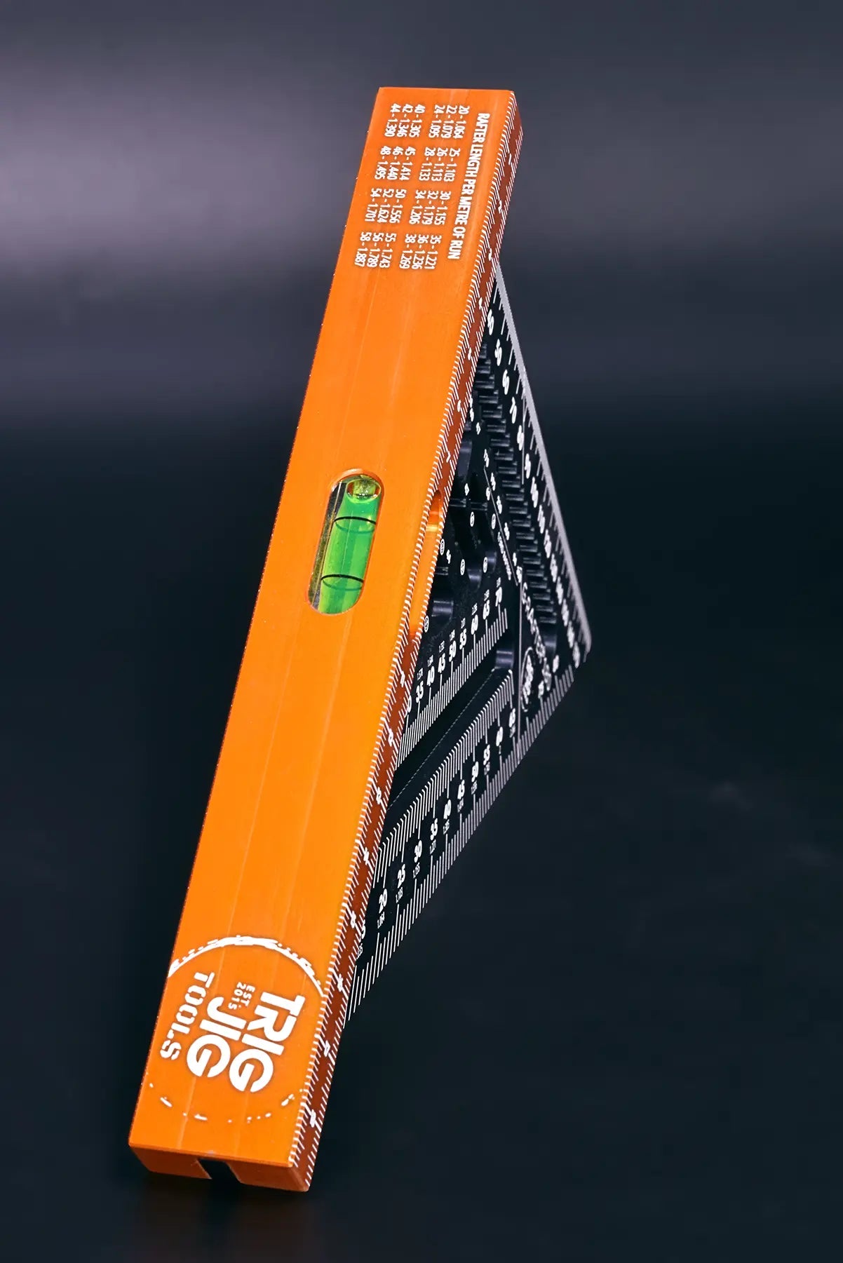 Orange triangular level with a green bubble on a dark background
